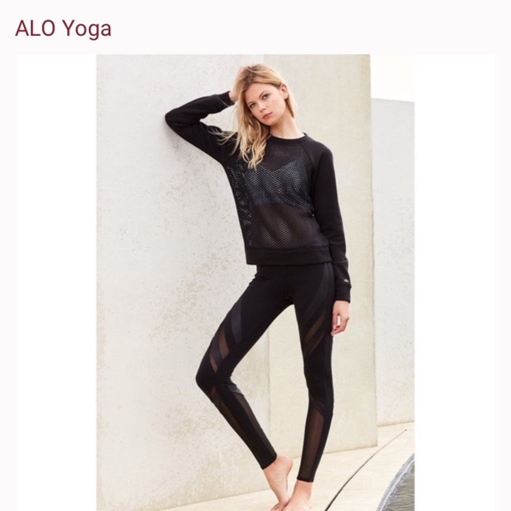 ALO Yoga Black Mesh Sweatshirt